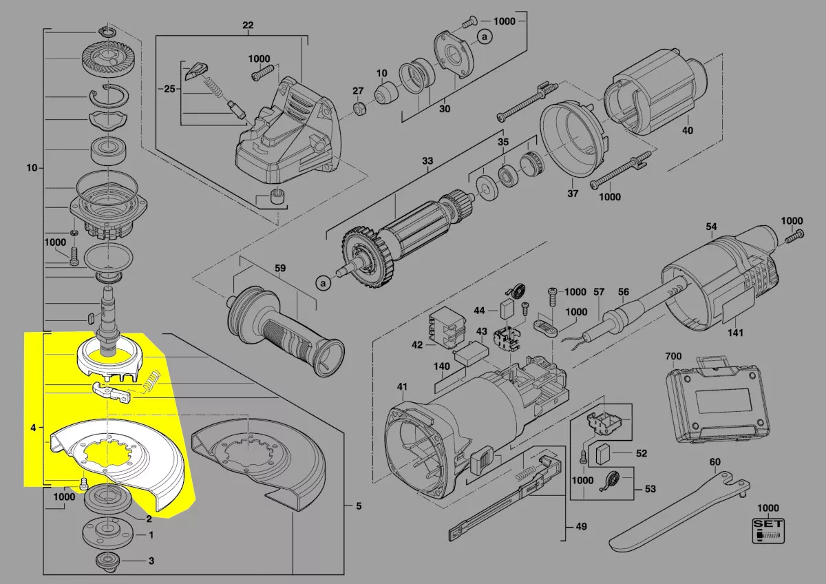Capot de meulage réf. 4931428707 AEG